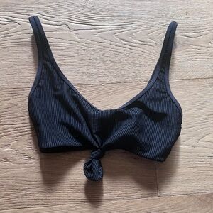 Frankie's Bikinis Black Ribbed Bikini Top